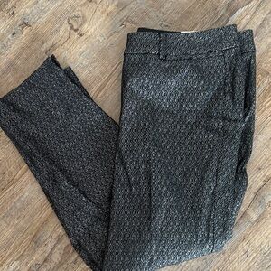 Lane Bryant Pants Black Sliver Patterned Mid Rise Slim Ankle Size 18